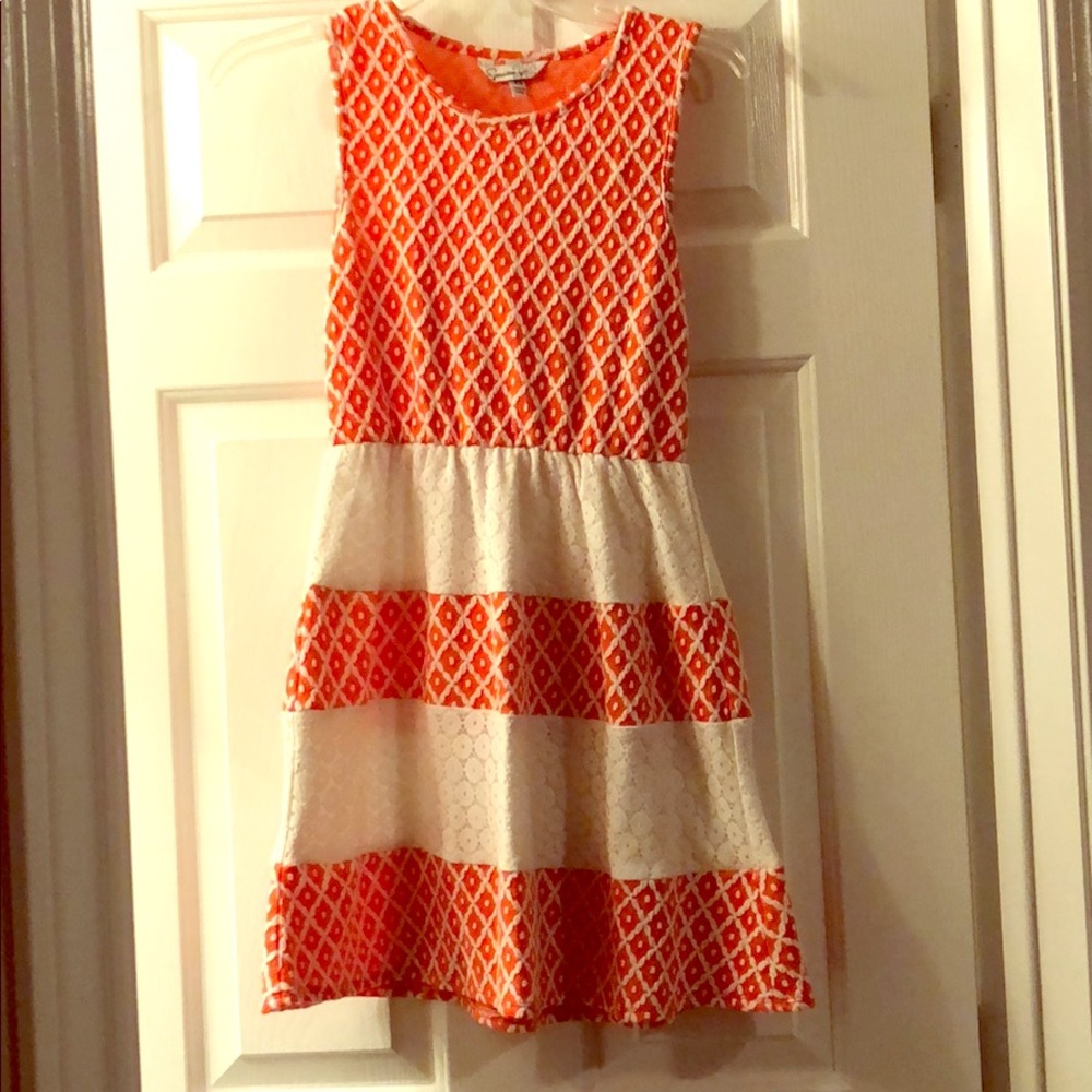 Orange and white dress